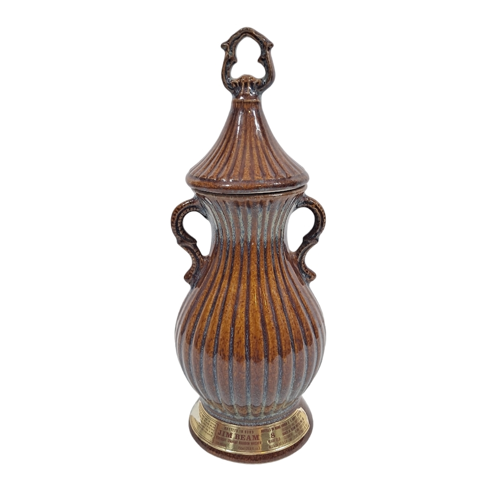 Vintage Jim Bean Decanter Genuine Regal China Ceramic Brown Blue 1979